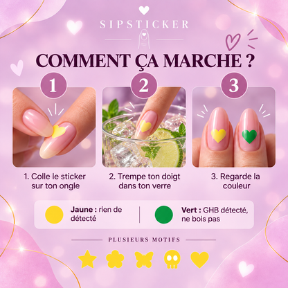 Sip Sticker - Stickers GHB pour ongles